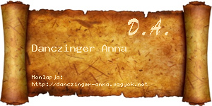 Danczinger Anna névjegykártya